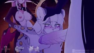FURSUIT ANGELS BEGIN AN ANIMATED MANGA SESSION WITH YUKASIMA