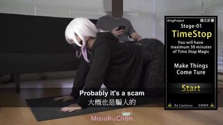 Let's Time Stop to Prank with Yoga Gal and That babe Notice I Cum on Her Panty (Not Real)