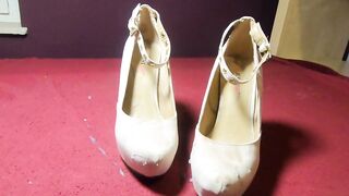 Large JIZZ FLOW on Hot JUST FAB plateau pumps