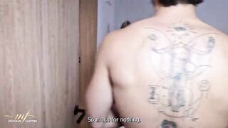 I arrive moist from the rain but my stepson makes me even wetter with his load - Monique Fuentes & Zack Whiter