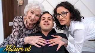Natasha Ink Brought Over an Old Granny to Join 'em for a Anal Trio!
