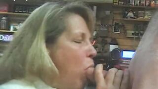 Older Deepthroats my Hard Knob and Swallows all my Youthful Cum