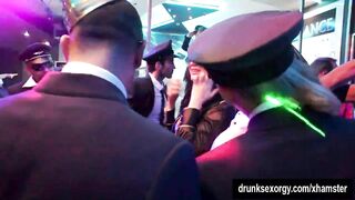 Lascivious pornstar suck 2 schlongs in club