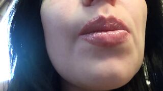 Gentle giantess/lips/throat movie scene swallowing