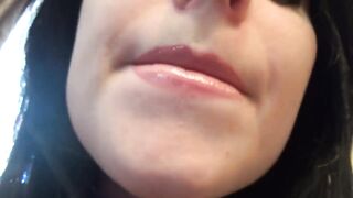 Gentle giantess/lips/throat movie scene swallowing