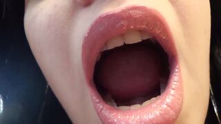 Gentle giantess/lips/throat movie scene swallowing
