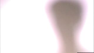 Breasty Brunette hair in Fishnets Masturbates with Glowing Sex-toy