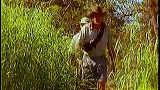 Golden-haired gets pounded by a very large knob in the wild nature