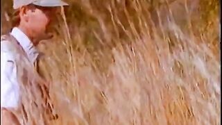 Golden-haired gets pounded by a very large knob in the wild nature