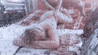 Blond Aged Wife Enjoys Sex on Rainy Day