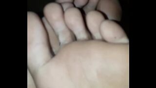 Black messy boy feet soles