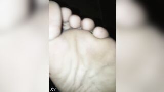 Black messy boy feet soles