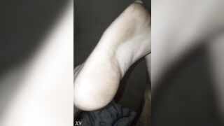 Black messy boy feet soles