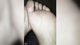 Black messy boy feet soles