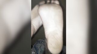 Black messy boy feet soles