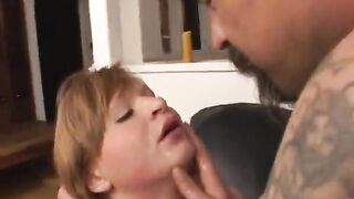 Tiny Brunette hair Honey Eagerly Sucks a Hard Ramrod