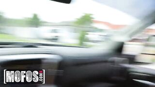 MOFOS - Tiny Teen With Large Boobs Bailey Base Has Car Troubles And Awards Fine Samaritan By Letting Him Cum On Her Face