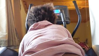 Exercising next to an open window at my parents abode filled with people!