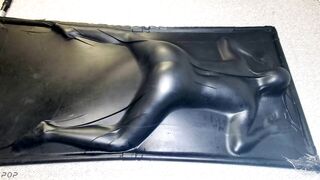Face Down & Butt Up in a Vacbed - Hot sub cutie gets impact play then cums in a latex Vacbed