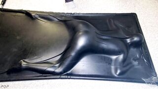 Face Down & Butt Up in a Vacbed - Hot sub cutie gets impact play then cums in a latex Vacbed