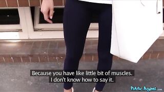 Bent over and given a creampie for money - Public Agent