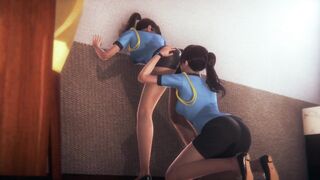 Lesbo Security Angel Licking Cunt Form Behind