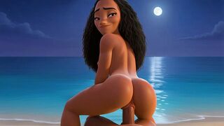 Caught on the beach animation of a sexy breasty brunette hair wife giving a sloppy oral-job taking anal and begging for a raw creampie Wicked large butt brunette hair