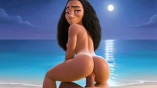 Caught on the beach animation of a sexy breasty brunette hair wife giving a sloppy oral-job taking anal and begging for a raw creampie Wicked large butt brunette hair