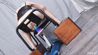 Kinky Adult Games. Rainbow Sex-toy Lazily Permeated Large Stepsister's Labia