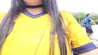 A pretty Ecuadorian woman has stayed in the United States after her country's elimination from the World Cup. That babe's out hunting down the chaps from the top soccer teams to have sex with 'em shamelessly and like a wench.