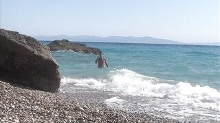 iacovos wanking - greek homo beach boner and jizz flow