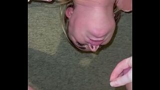 Neighbor suck my hude penis so hot, bang her fine