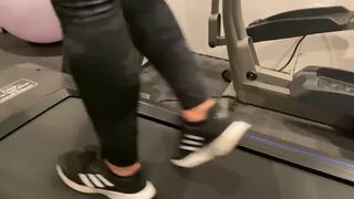 TINY BLOND WORKOUT SHOWING HER LARGE BOOBS