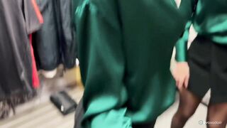 In the fitting room, the sales assistant grabbed his penis and banged it