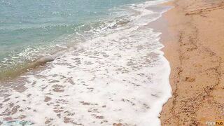 Stranger cum in my pants on the beach Risky public Creampie