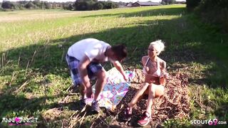 Slim German Teen Tempt to Bang Outdoor by Stranger Voyeur