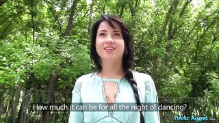 Public Agent - Sexy Brunette hair No Pants Public Screw in Woods