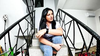 Crotchless Shiny Jeans JOI. Sextoy Ride, Pee Play and Moist Denim