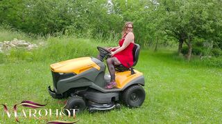 The Tractor Won't Begin. My Spouse and My Lover Screw My Vagina and Booty in the Garden