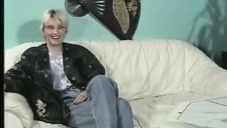Retro Teen From the Street with Glasses and Short Blond Hair