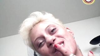 Blond Amateur Slips Thick Blue Sex tool Unfathomable Inside