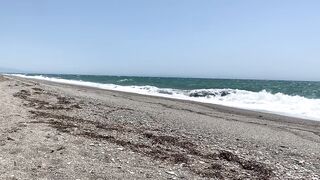 Public Beach Sex with Youthful Angel - Risky Outdoor Screw
