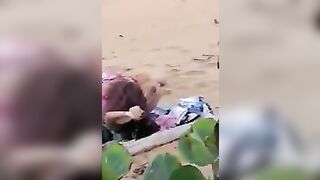 On beach 973