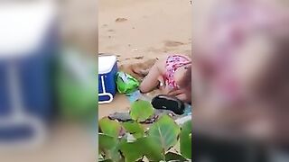 On beach 973