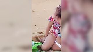 On beach 973