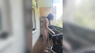 Hanging the Wash Nude