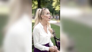 1st professional hawt UPSKIRT fotoshooting in a public park - (AI-Entertainment)