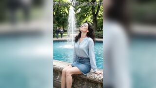 1st professional hawt UPSKIRT fotoshooting in a public park - (AI-Entertainment)