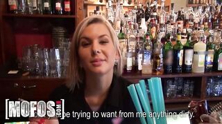 MOFOS - Kinky Golden-haired Barmaid Rihanna Samuel Sucks A Customer's Knob Behind The Bar