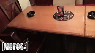 MOFOS - Kinky Golden-haired Barmaid Rihanna Samuel Sucks A Customer's Knob Behind The Bar